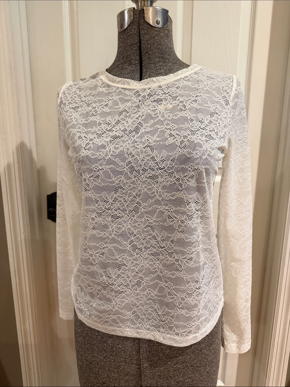 LOFT Cream Lace Petite Blouse